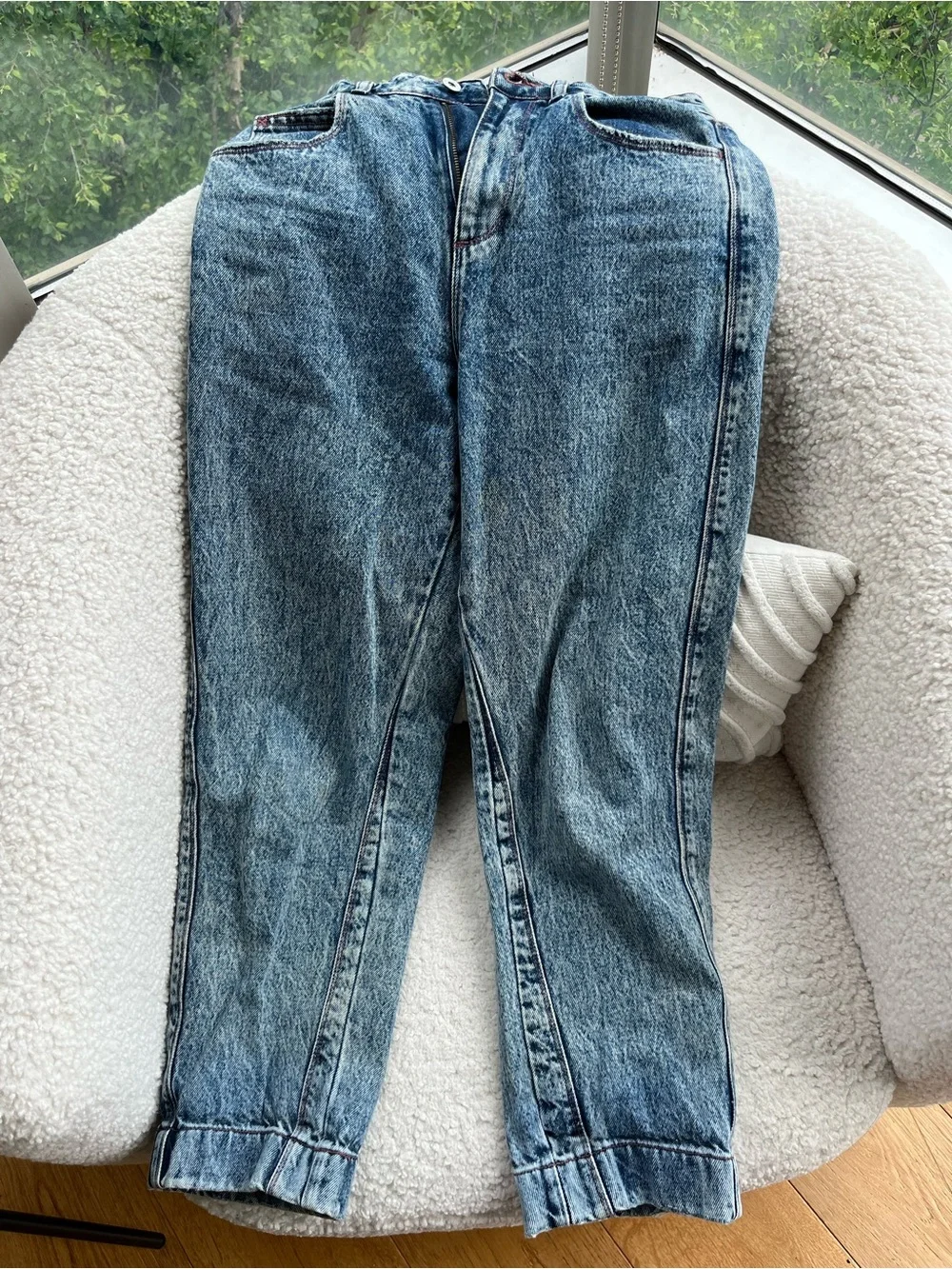 Relaxed Fit Light Blue Acid Wash Jeans